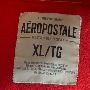 Aeropostale Front Zip Sweat Jacket Mens XL Aero 87 Retro NY Div Red White Blue